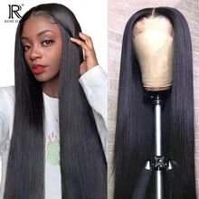

REMI Hair 30 40 Inches 4x4 Straight Lace Closure Human Hair Wigs Pre Plucked Brazilian Lace Frontal Wigs For Black Women Remy