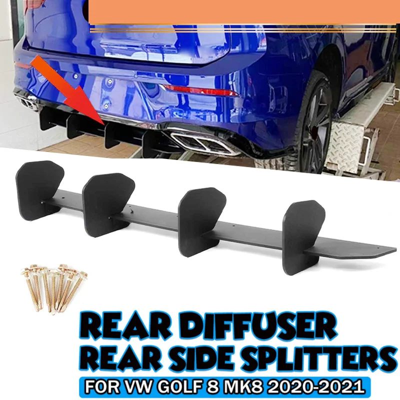 

Car Rear Bumper Lip Spoiler Car Rear Diffuser Bumper & Rear Side Splitters Rear Spoiler Body Kit For VW For Golf 8 MK8 2020 2021