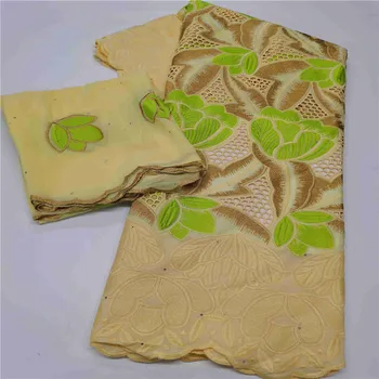 

African lace fabric swiss voile lace in switzerland with many stones tissu dentelle strass perle african fabric lace h19-67