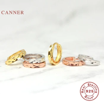 

CANNER Real 925 Sterling Silver Earrings For Women Diamond Car Flower Earrings Hoops Zircon Diamond Korean Jewelry Brincos 6 8mm