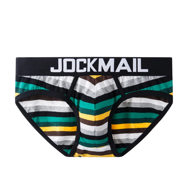 JOCKMAIL Youth Fashion U convex Men's Underwear Low Waist Cotton Sexy Comfortable Breathable Briefs White black male briefs