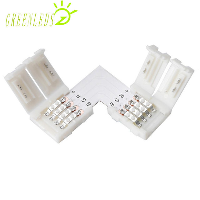 4pin 10mm LShape Quick Splitter LED Strip Corner Connector For 5050
