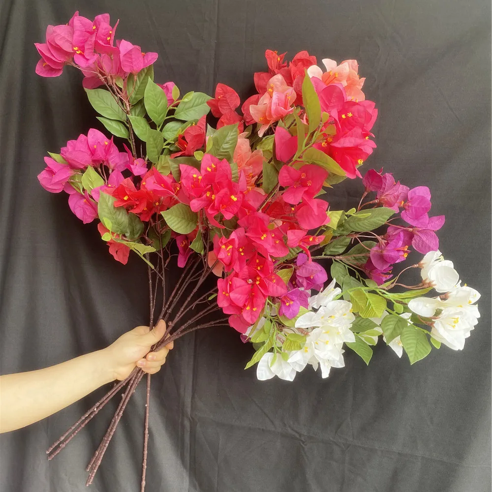 

10pcs Silk Bougainvillea Glabra Artificial Bougainvillea Spectabilis Flower Branches for Wedding Centerpieces Floral Decoration