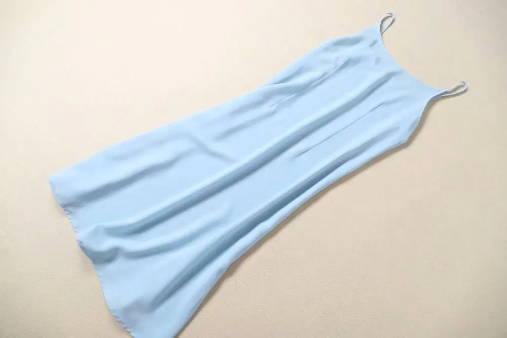 0729-04 凯特王妃网纱刺绣两件套连衣裙面料网纱颜色蓝色