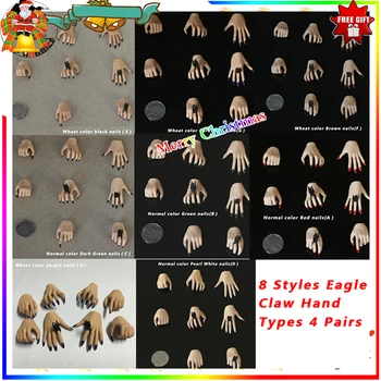 

4Pairs/Set 1/6 тело For 12" Female Hand Phicen руки Figure Body Phicen Doll Hands 1/6 Scale Hands Type F 1:6 body jiaouDoll