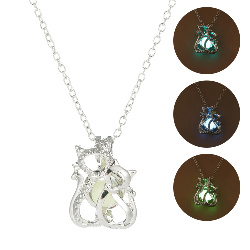 3 цвета, светящаяся в темноте подвеска в виде сердца, ожерелье для женщин, полое светящееся каменное ожерелье, рождественская подвеска, ювелирные изделия