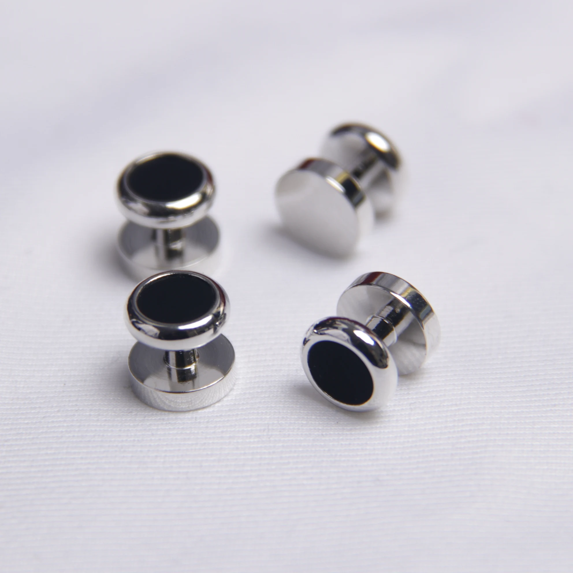 Studs And Cufflinks For Dress Shirts High Quality Accessories Black Silver Metal Stud For Tuxedo Shirts Wedding Shirt Fashion