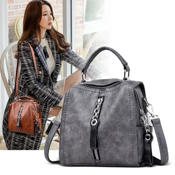 

Spring 2020 New Leather Lady Backpack Korean Mini Bag Fashion Multifunctional Bag