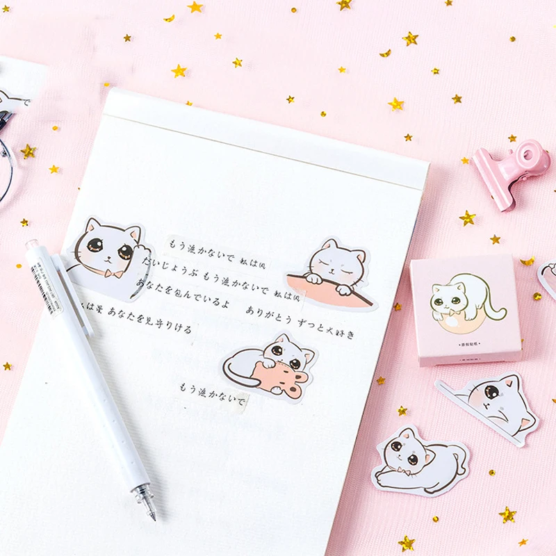 

45pcs/set Cute Cartoon Cat Stickers Album Diary Label DIY Chancery Scrapbooking Photo Sticker Decorative Sticker School Supplies