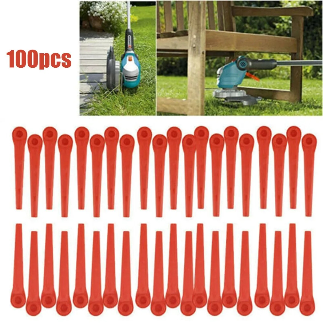 100pcs Grass Trimmer Plastic Blades Kit Li1823r Parts For Gardena