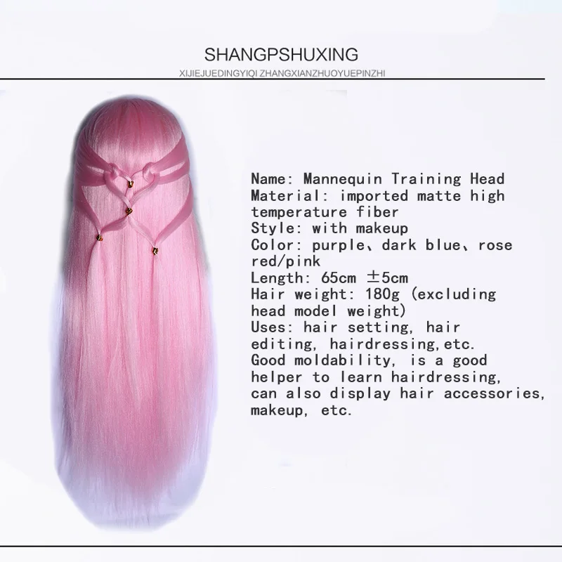 LVHAN 65 см, манекен для укладки волос, длинные волосы, прическа, Парикмахерская, тренировочная кукла, женские манекены с париком