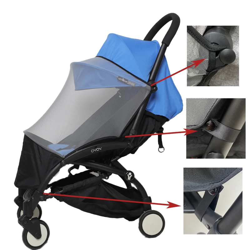 Baby Stroller Accessories Mosquito Net For Yoyo Yoyo2 With Foot Pocket 1:1 Material High Quality Infants Summer Mesh baby stroller cover net