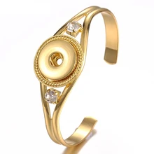 10 шт. новая модель 18 мм до 20 мм DIY Золотые кнопки для женщин и мужчин браслет со стразами