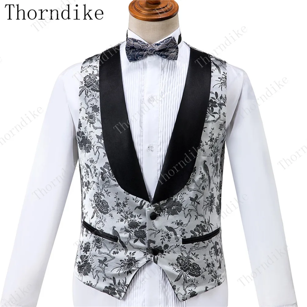 Высококачественный Свадебный костюм Thorndike, костюм с цветами для жениха с чернилами, костюм из 3 предметов, наряд для жениха, отличный костюм на заказ