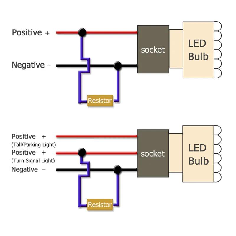 2xLED декодер алюминиевый корпус сопротивление 50W6R Устранение неисправностей анти-сигнализация рулевого управления мигающий свет анти-Стробоскоп автомобильные аксессуары