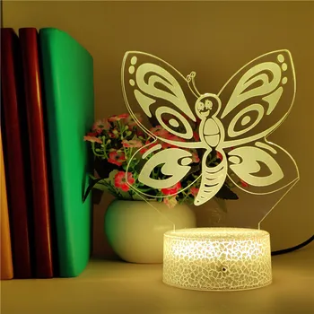 

Smart Phone Control Beauty Butterfly Animals Night Light 3D Led 7 Colors for Friends Simulation Butterfly Birthday Gifts Lamp