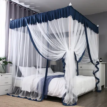 

2020 New Style Simple Style 3-Door Floor-Type Palace Style Mosquito Net Ins Mosquito Net Home Encryption plus Thick Text Account