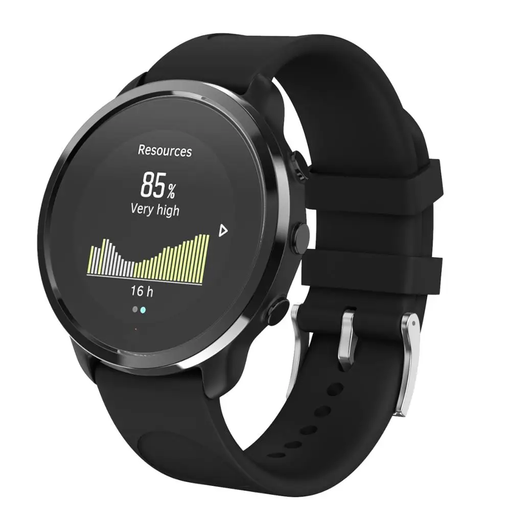 

20mm Width Silicone Strap with Silver Buckle for SUUNTO 3 Fitness for Samsung s2 for Huawei 2 Smart Watch High Quality