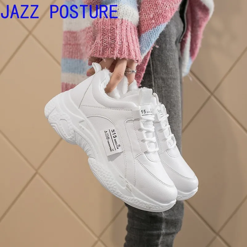 Women's shoes 2020 warm and velvet sports shoes women's vulcanized shoes platform sports shoes women's winter sports shoes q599
