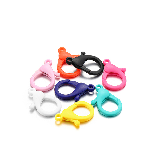 Colorful Plastic Lobster Clasps Clips Hooks Buckle Snap Hook Bag Keychain For DIY Jewelry Making Accessories Wholesale