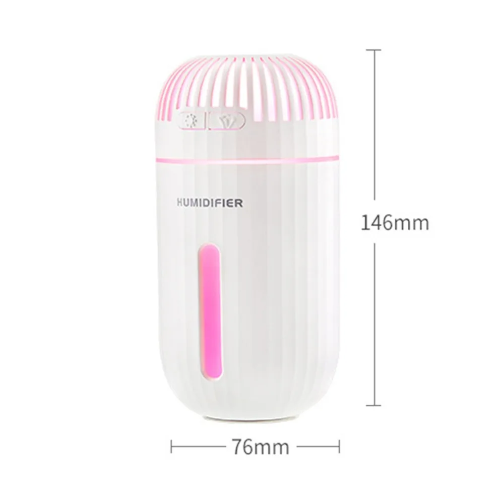 Home Car Portable Mini 310ml Ultrasonic Mist Air Humidifier USB Charging 7 Color LED Night Light Aroma Essential Oil Diffuser