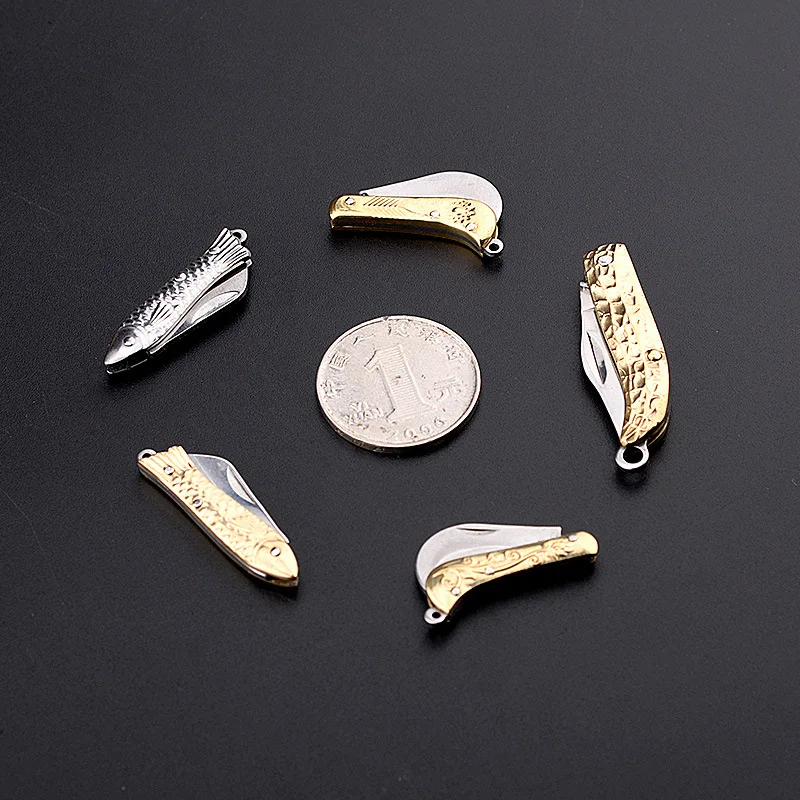 Utility Knife Paper Cutter Letter Opener Mini Folding Portable Fish Knife Office Brass Stainless Steel For Stationery