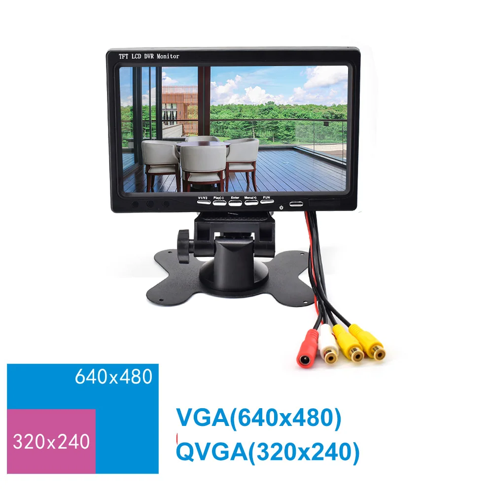 Новый 7 дюймов TFT ЖК дисплей DVR монитор Экран заднего вида Камера 2 Каналы