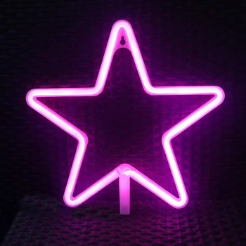 

Star Shaped Neon Signs Led Neon Light Star Wall Light for Studio Kids Room Living Room Bedroom Wedding Party Decoration
