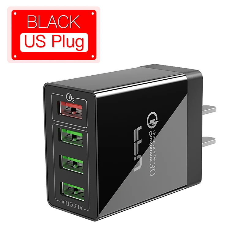 FPU Быстрая зарядка 4,0 3,0 USB зарядное устройство 48 Вт QC QC3.0 быстрое зарядное устройство настенный адаптер многопортовый портативный мобильный телефон зарядное устройство для Xiaomi - Тип штекера: US Plug - Black