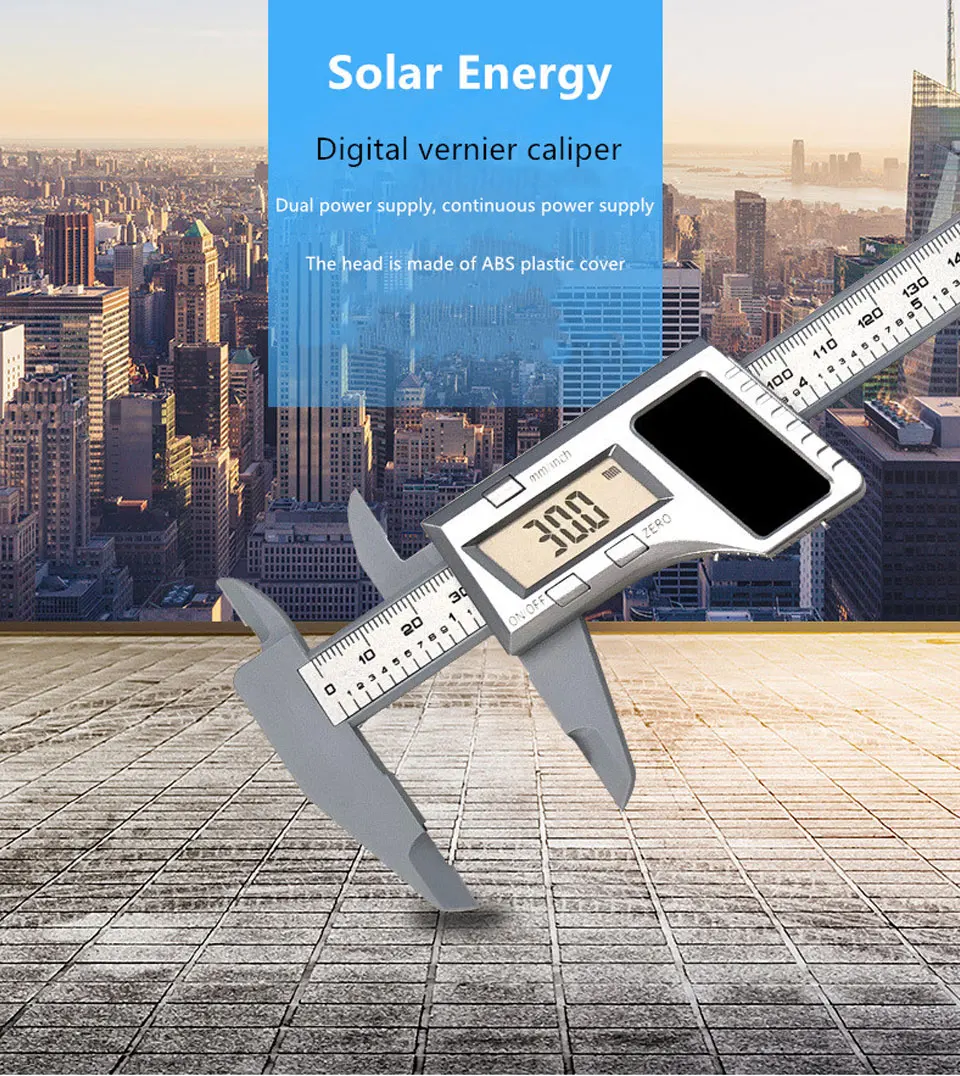 0-150 мм ЖК цифровой Солнечный суппорт 6 дюймов Электронный штангенциркуль Калибр микрометр измерительный инструмент высота измерительные приборы