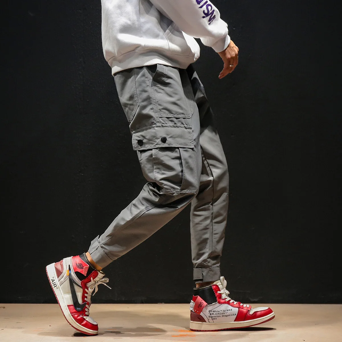 

2018 Workwear Casual Pants Winter Night View Velcro Ankle Banded Pants Popular Brand Loose-Fit Trousers Large Cargo Trousers