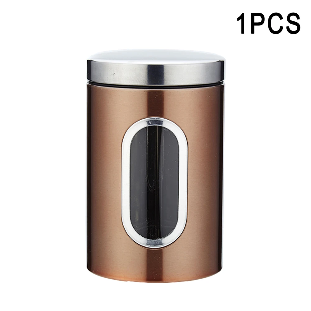 High Durable 1/3Pcs Tea Coffee Sugar Storage Canisters Jars Pots Kitchen Container Tins UEJ - Цвет: brown  1pcs
