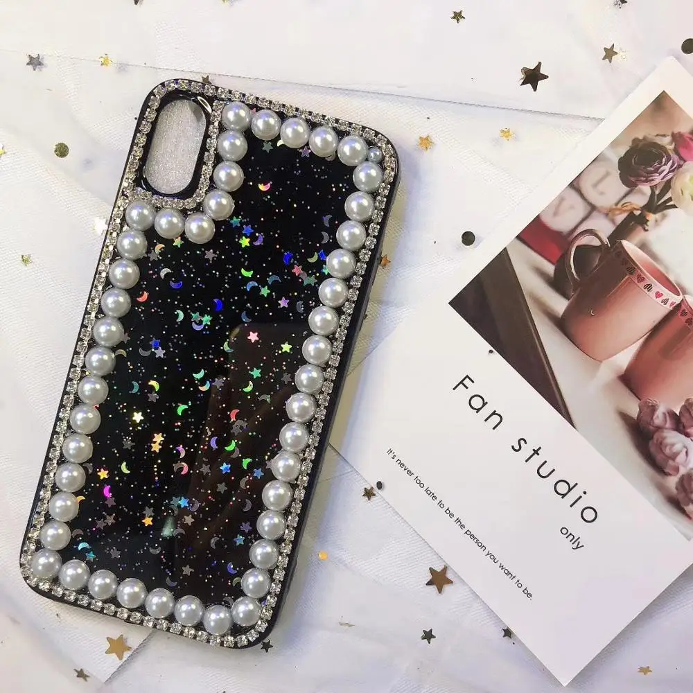 

Pearl Case For Samsung galaxy Note 10 Note 9 8 7 Border Diamond Pearl Cover for Samsung galaxy Note10 9 8 S10 S9 S8 A10 a20 A50