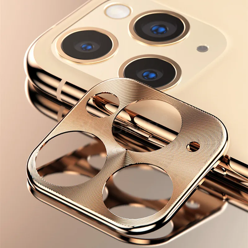 Для iPhone 11 Pro Max задняя камера чехол с металлическим кольцом 360 Полное покрытие Задняя камера объектив Защита экрана для iPhone11 защитное кольцо - Цвет: Gold