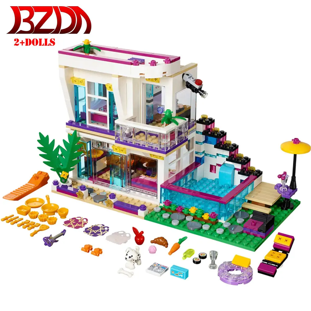 BZDA 619 Pcs Livi's Pop Star House строительные архитектурные блоки модель уличный вид
