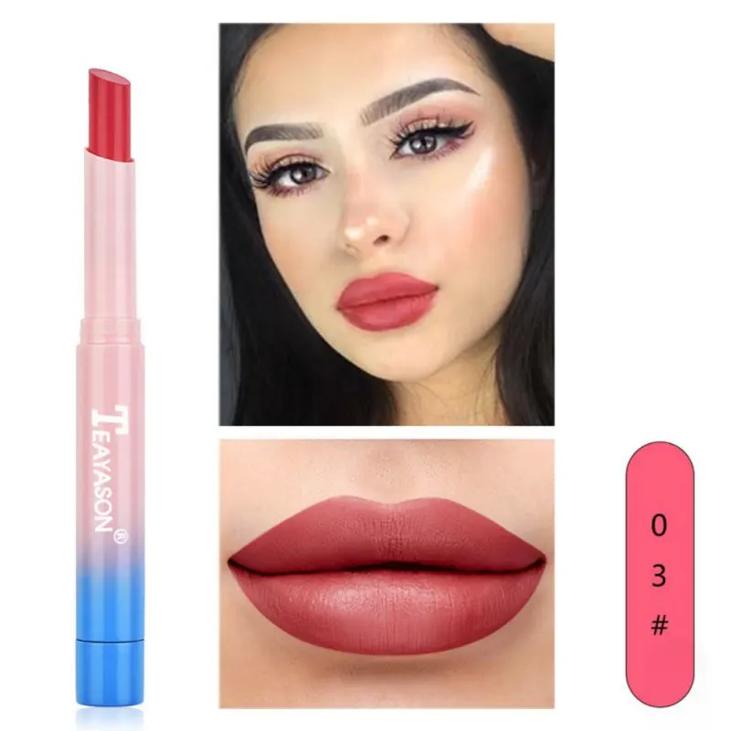 Matte Lipstick Waterproof Non-stick Cup Long Lasting Colorfast Silky Velvet Lipstick Maquiagem Lips Makeup Maquillaje - Цвет: 3