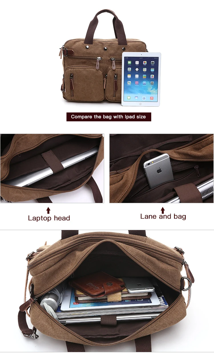 High quality and large capacity outdoor luggage canvas men hand bag