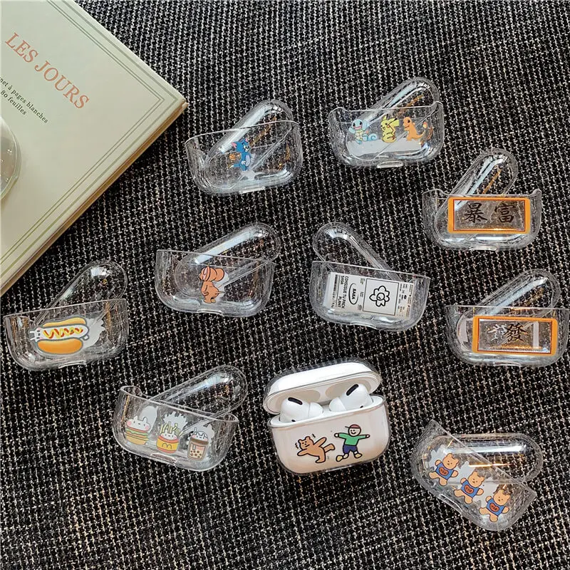 

Hard plastic headphone protective cover for apple airpods PRO bear earphone case for air pod 3 wireless headset charging funda