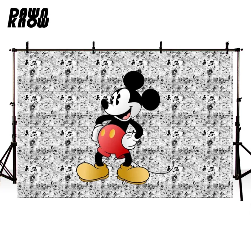 Dawnknow Cartoon Mickey Mouse Photography Background Birthday