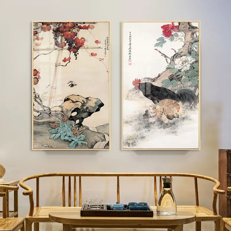 

Flowers Birds Poster and Print Chinese Style Canvas Paintings Landscape Cuadros Wall Art Pictures for Home Decoration-02