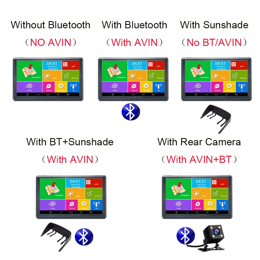 Anfilite 7 дюймов 800*480 gps навигатор DDR 512 М 16 ГБ Автомобильный 3D gps навигатор Android 4.4.2 wifi грузовик AVIN Автомобильный gps навигатор