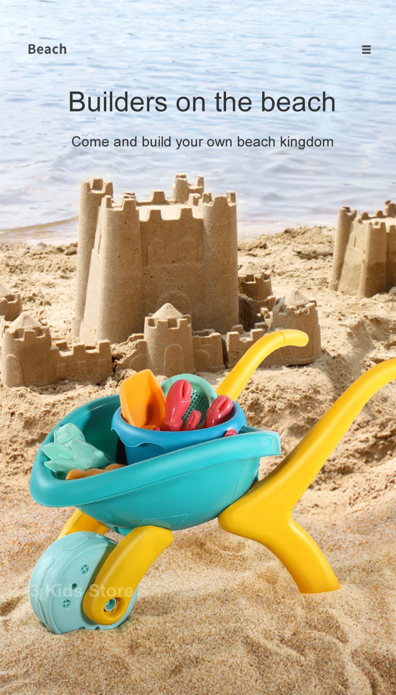 Beach Toys For Kids Play Water Toys Sand Box Set Kit Sand Table Sand Bucket Summer Toys for Beach Play Sand Water Game Play Cart