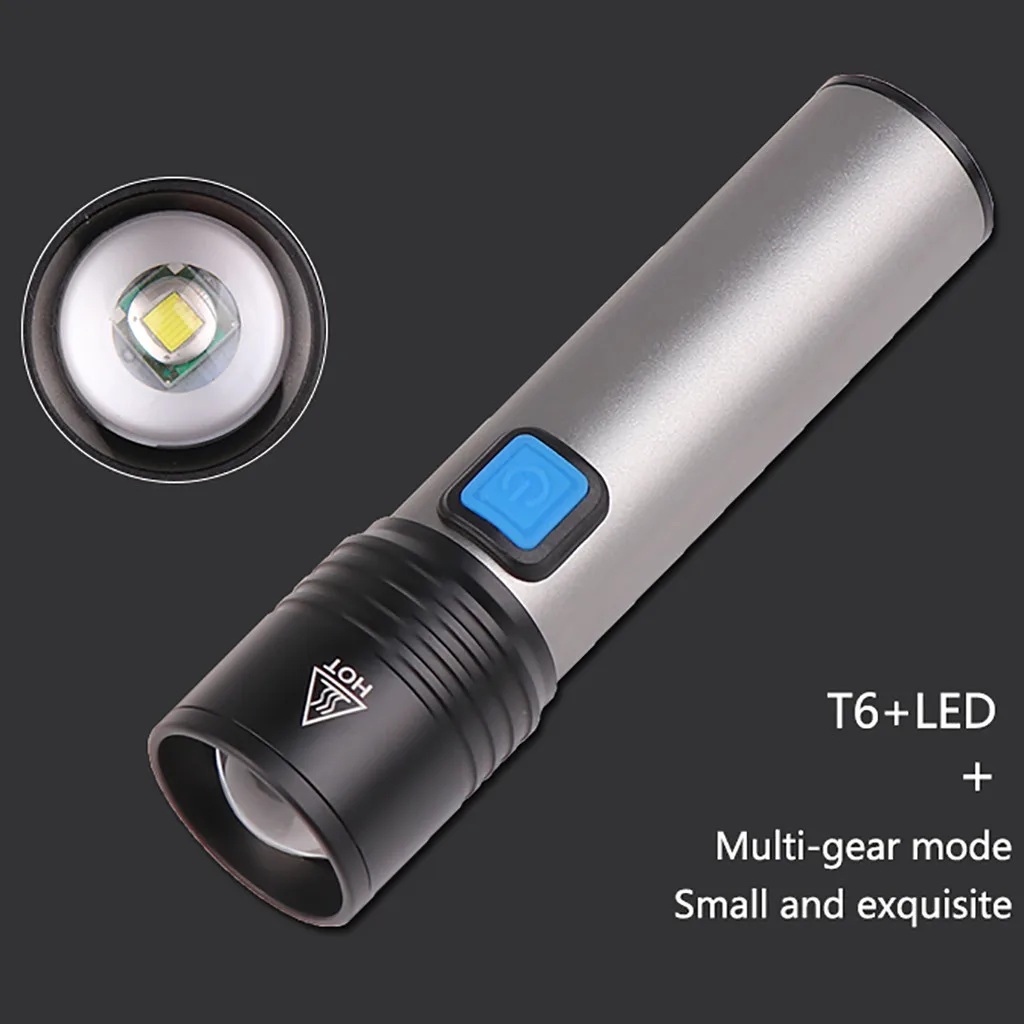 Zoomable T6 светодиодный перезаряжаемый фонарь, светильник-вспышка, рабочий светильник, фонарь для кемпинга, телескопический зум, алюминиевый сплав, светодиодный светильник-вспышка