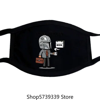 

The Mondaylorian Starthe Mandalorian Working On Monday Funny White Mask Washable Reusable Mask with
