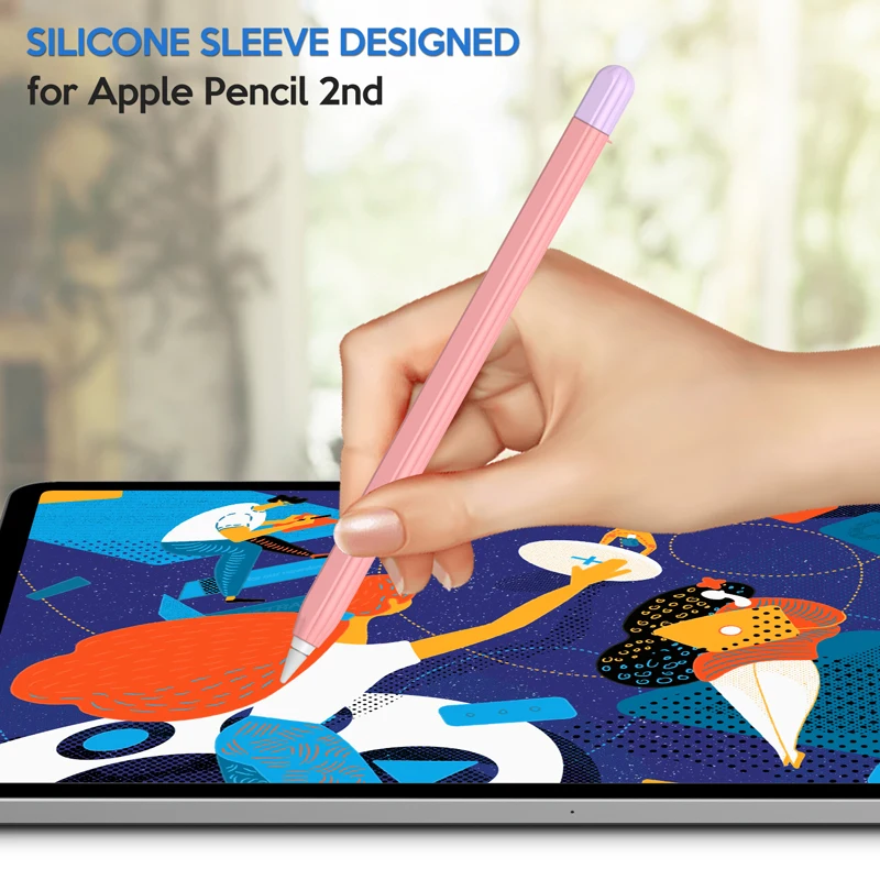 

Portable Soft Silicone Case For Apple Pencil 2 Generation 2nd Case Pencil case Tablet Touch Stylus Pen Protective Cover Pouch