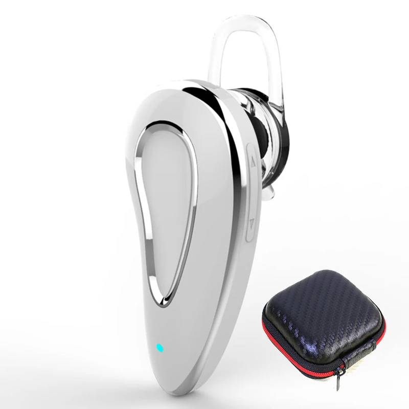 White with box D9 Bluetooth гарнитура Громкая связь аурикуларес 5,0 беспроводные наушники-вкладыши Наушники с микрофоном ушной крючок - Цвет: White with box