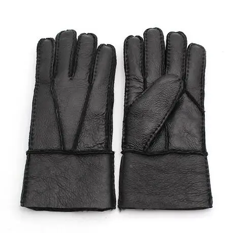 Для мужчин Зимние перчатки теплые из натуральной овечьей шерсти, лидеры продаж перчатки для Для мужчин Термальность козлиного меха кашемир из натуральной кожи зимние кожаные перчатки ручной