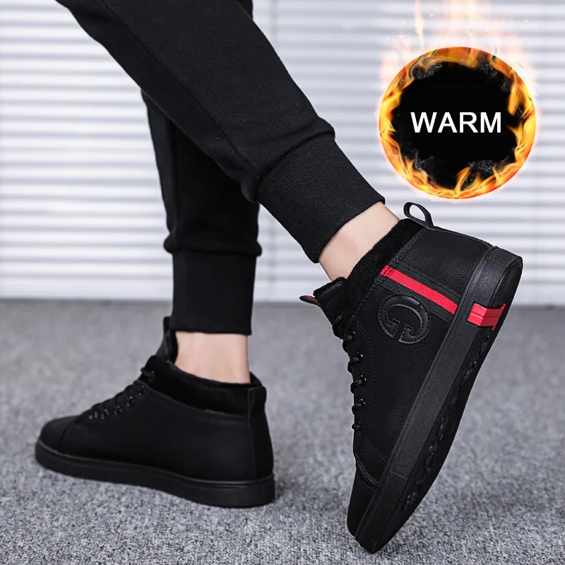 SUROM/Качественная мужская повседневная обувь из искусственной кожи зимние