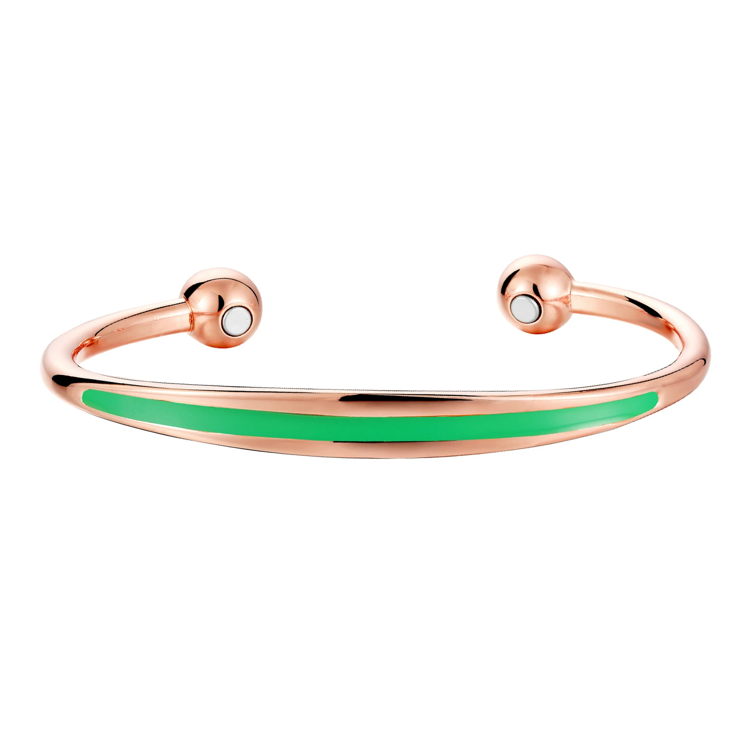 OKtrendy Health Care Magnetic Copper Bangles & Bracelets Bangle for Women Cuff Bracelet Green Enamel Jewelry