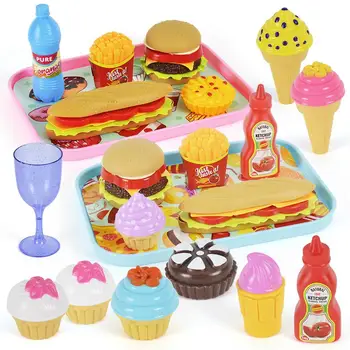 

11Pcs Kids Simulated Hamburger Hot Dog French Fries Fast Food Play House Toy Set